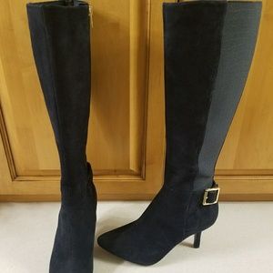 Calvin Klein navy knee high boots